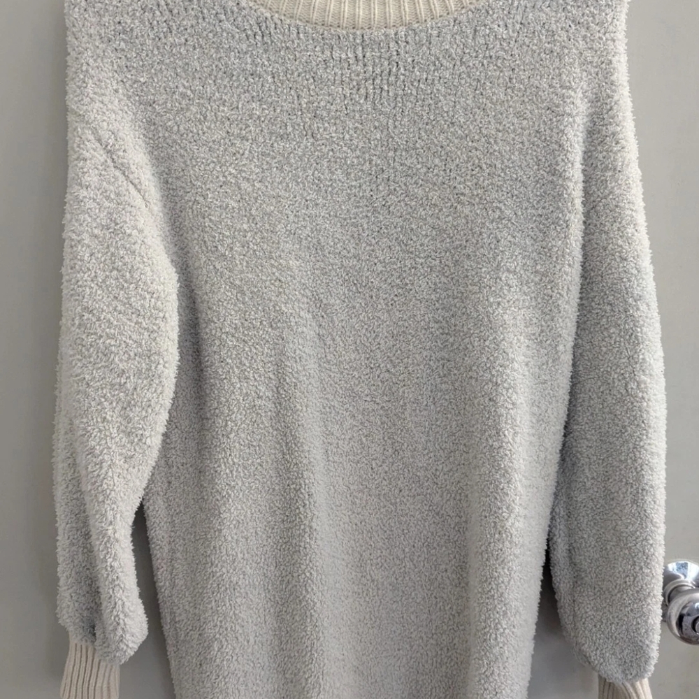 Forever 21 Gray Crew Neck Sweater Dress with Textured Knit